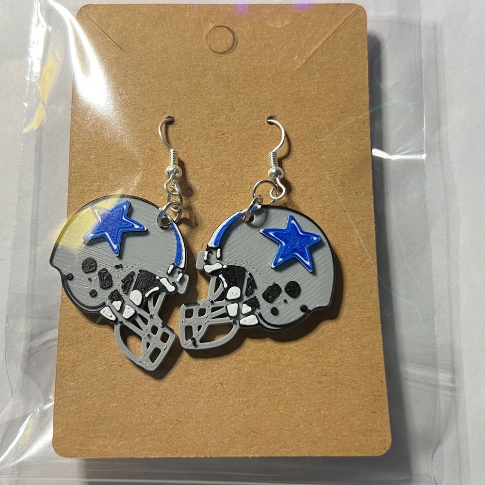 Dallas Cowboys Earrings Hooks by 3D Print